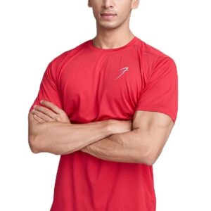 FUAARK Laser Cut Running Tshirt Sports and Gym Slim Fit Men's T-Shirt