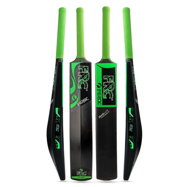 FEROC FRC Power MAX Academy Size (34" X 4.5") Jet Black Heavy Duty Plastic Cricket Bat for Ages 15 and Above Men Boys Unisex Children (Black)