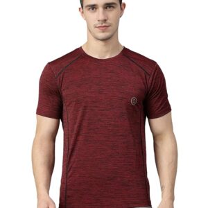 CHKOKKO Men's Polyester Regular Fit Round Neck Regular Dry Fit Gym Sports T-Shirt