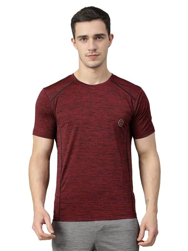 CHKOKKO Men's Polyester Regular Fit Round Neck Regular Dry Fit Gym Sports T-Shirt